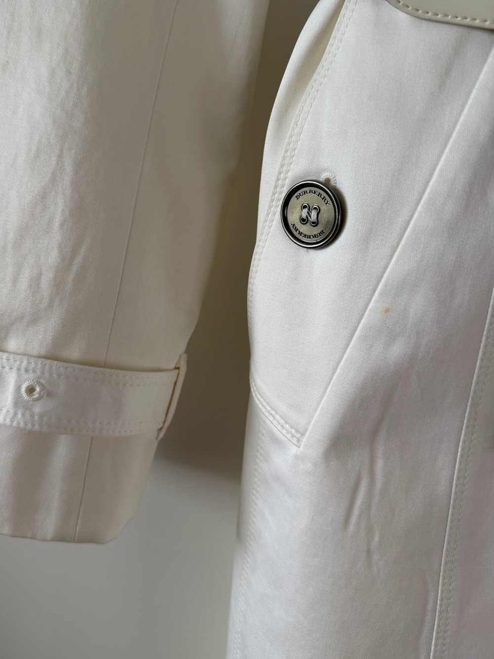 BURBERRY | Brit White Slim Fit Double Breasted Belted Trench Coat US 2 UK 4 - Picture 8 of 16
